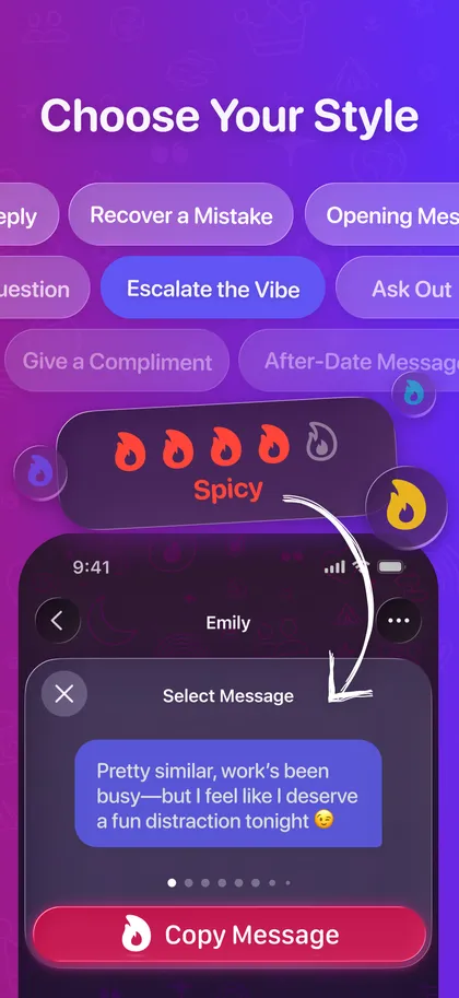 Flirtsy screen: choose your style